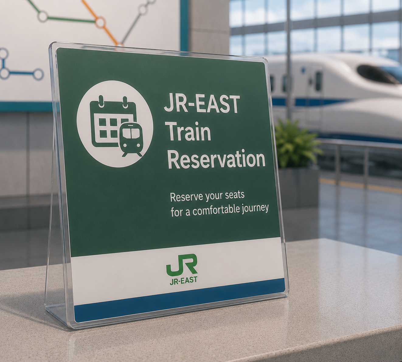 JR-EAST Train Reservation sign